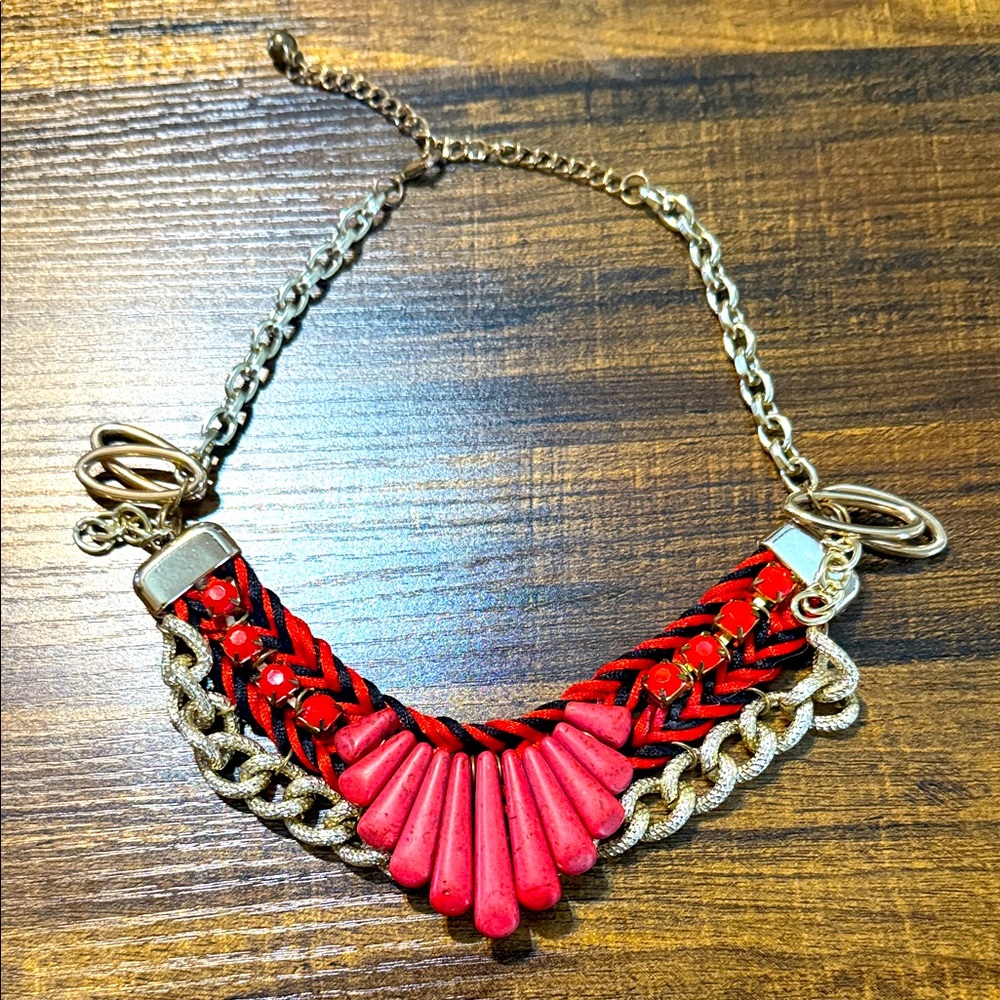 Elegant Red and Gold Necklace